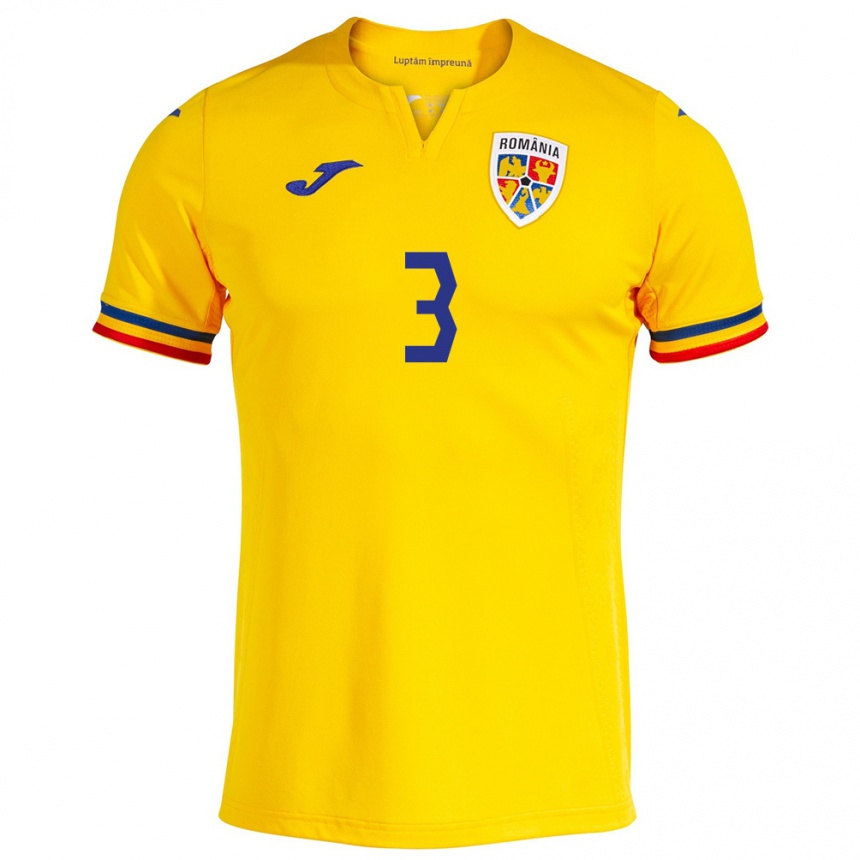 Niño Fútbol Camiseta Rumania Mihaela Ciolacu #3 Amarillo 1ª Equipación 24-26 México