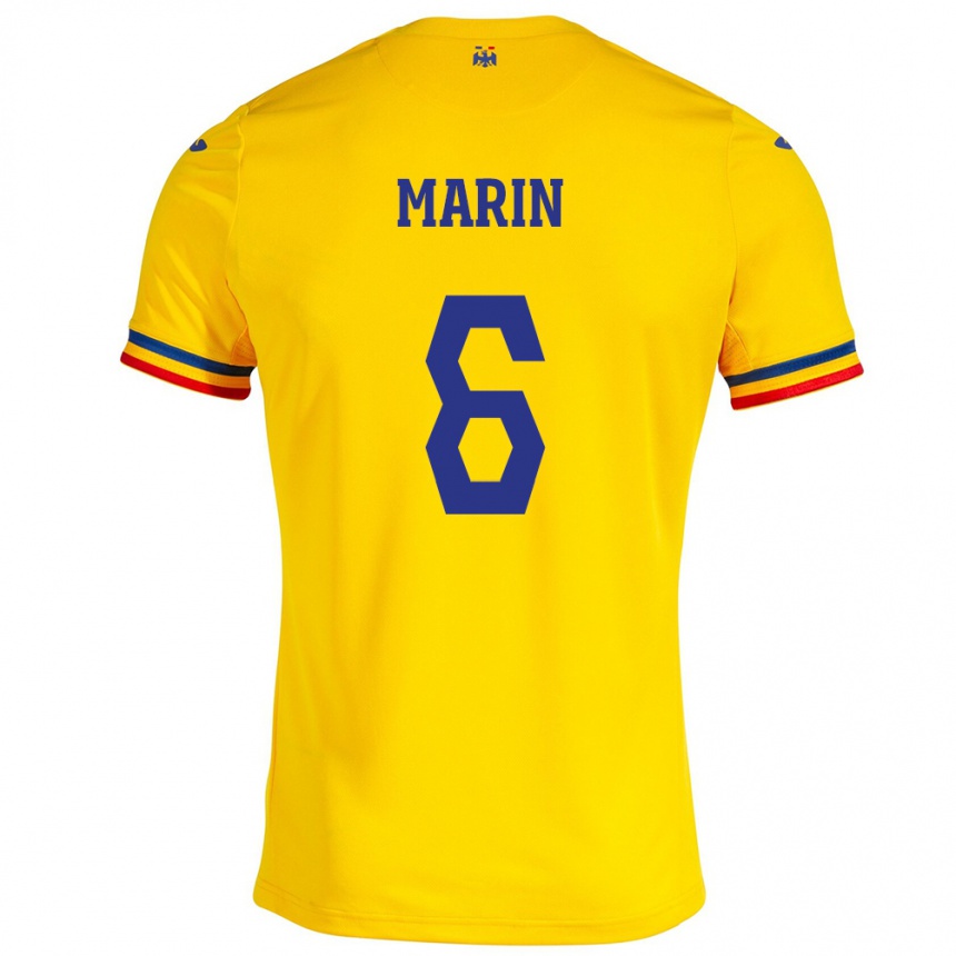 Niño Fútbol Camiseta Rumania Marius Marin #6 Amarillo 1ª Equipación 24-26 México