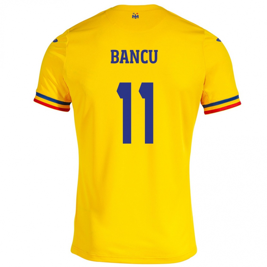 Niño Fútbol Camiseta Rumania Nicuşor Bancu #11 Amarillo 1ª Equipación 24-26 México