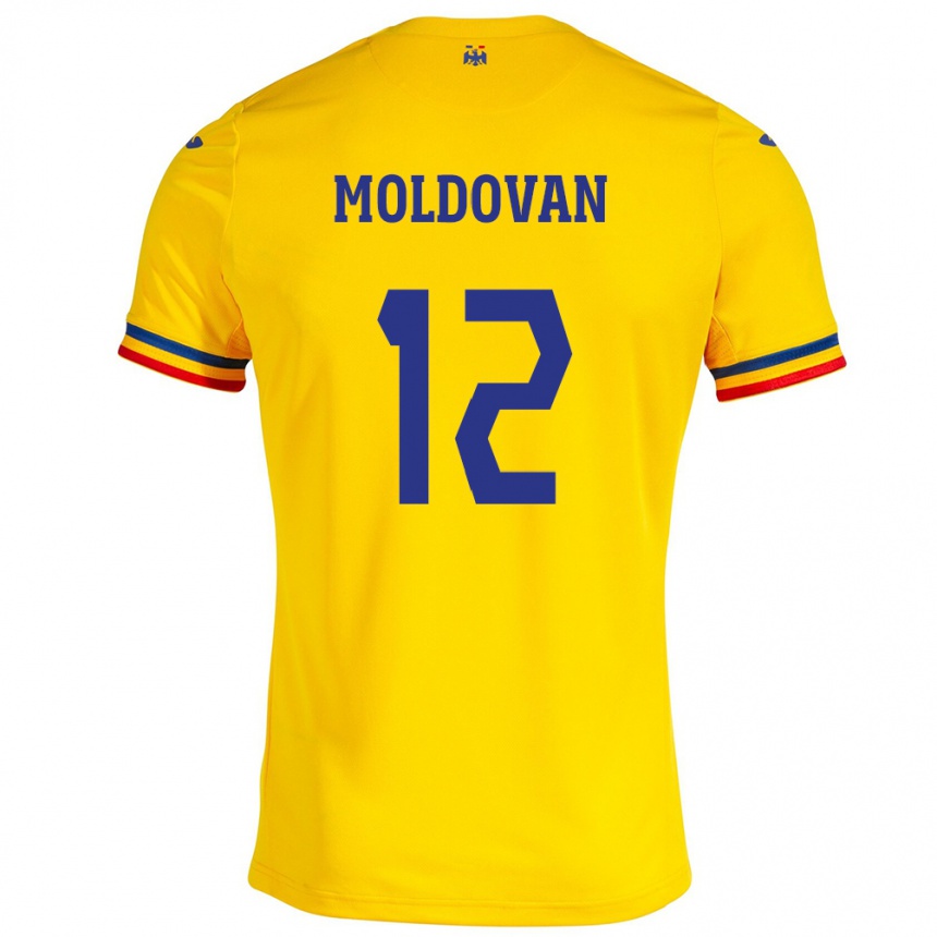 Niño Fútbol Camiseta Rumania Horaţiu Moldovan #12 Amarillo 1ª Equipación 24-26 México