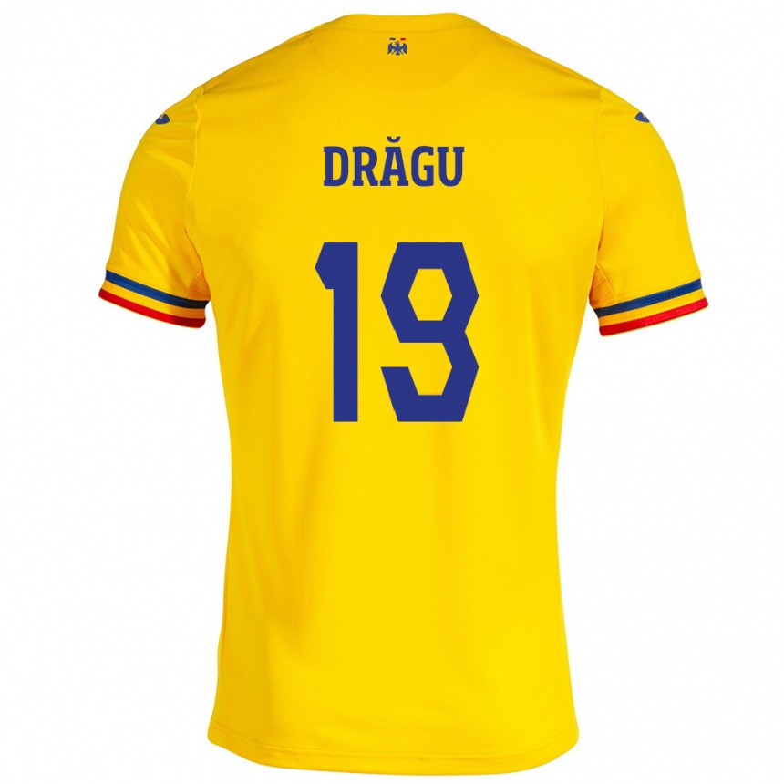 Niño Fútbol Camiseta Rumania Denis Drăguş #19 Amarillo 1ª Equipación 24-26 México