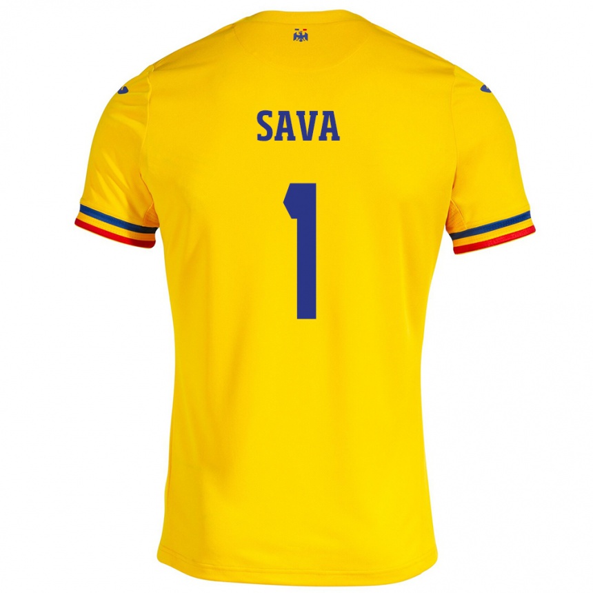 Niño Fútbol Camiseta Rumania Răzvan Sava #1 Amarillo 1ª Equipación 24-26 México