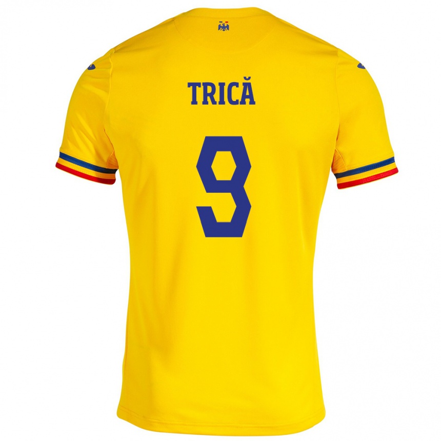 Niño Fútbol Camiseta Rumania Atanas Trică #9 Amarillo 1ª Equipación 24-26 México