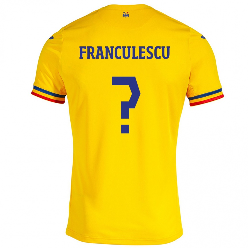 Niño Fútbol Camiseta Rumania Adrian Frânculescu #0 Amarillo 1ª Equipación 24-26 México