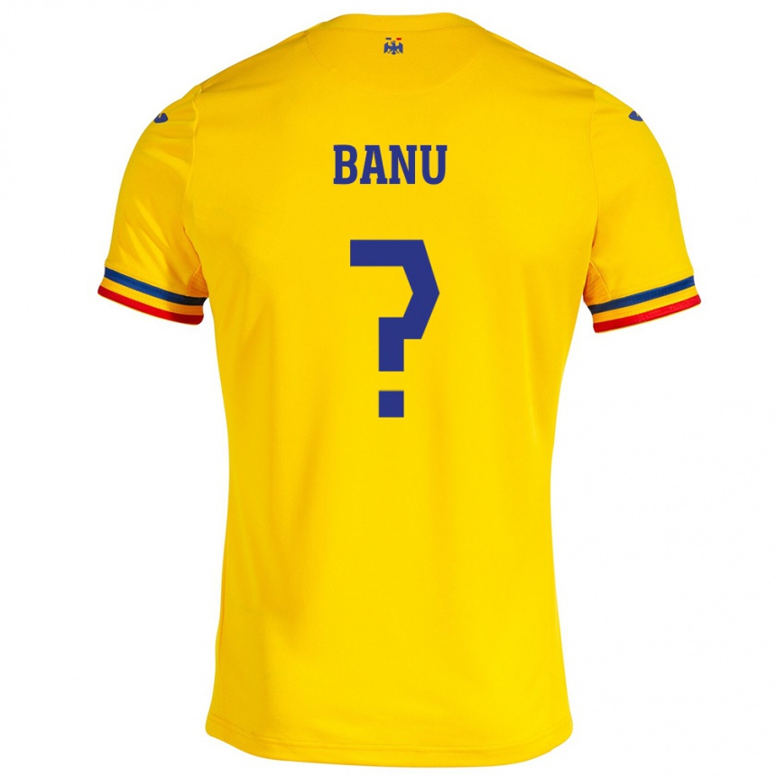 Niño Fútbol Camiseta Rumania Luca Banu #0 Amarillo 1ª Equipación 24-26 México