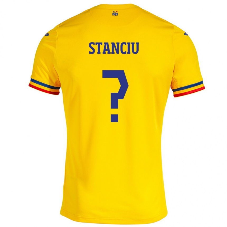 Niño Fútbol Camiseta Rumania Raul Stanciu #0 Amarillo 1ª Equipación 24-26 México