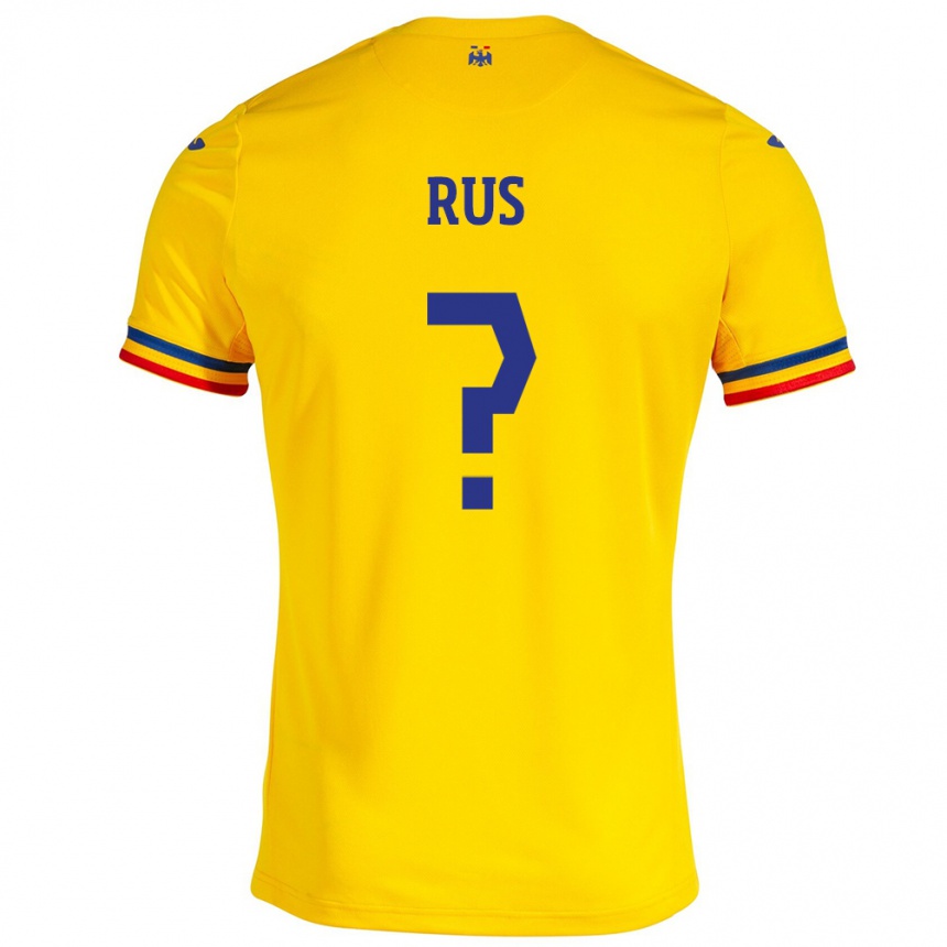 Niño Fútbol Camiseta Rumania Jayden Rus #0 Amarillo 1ª Equipación 24-26 México