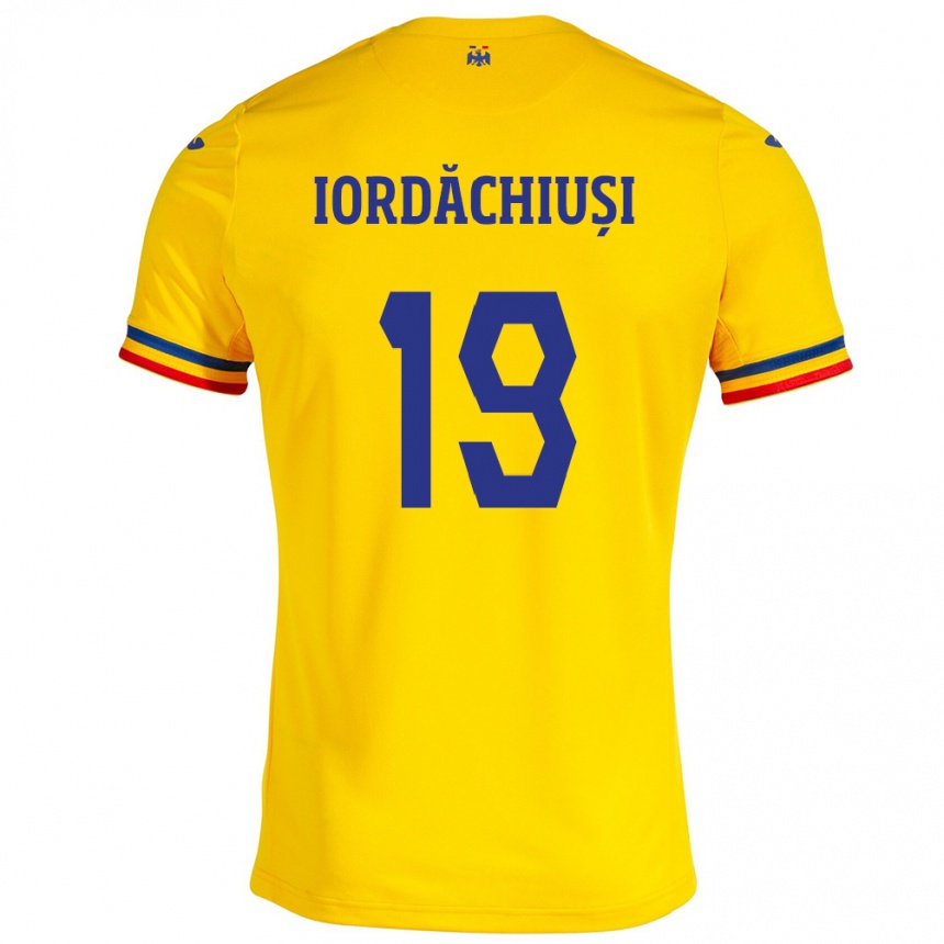 Niño Fútbol Camiseta Rumania Olga Iordăchiuși #19 Amarillo 1ª Equipación 24-26 México