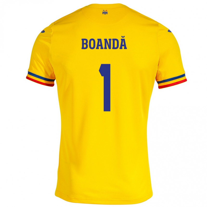 Niño Fútbol Camiseta Rumania Lavinia Boandă #1 Amarillo 1ª Equipación 24-26 México