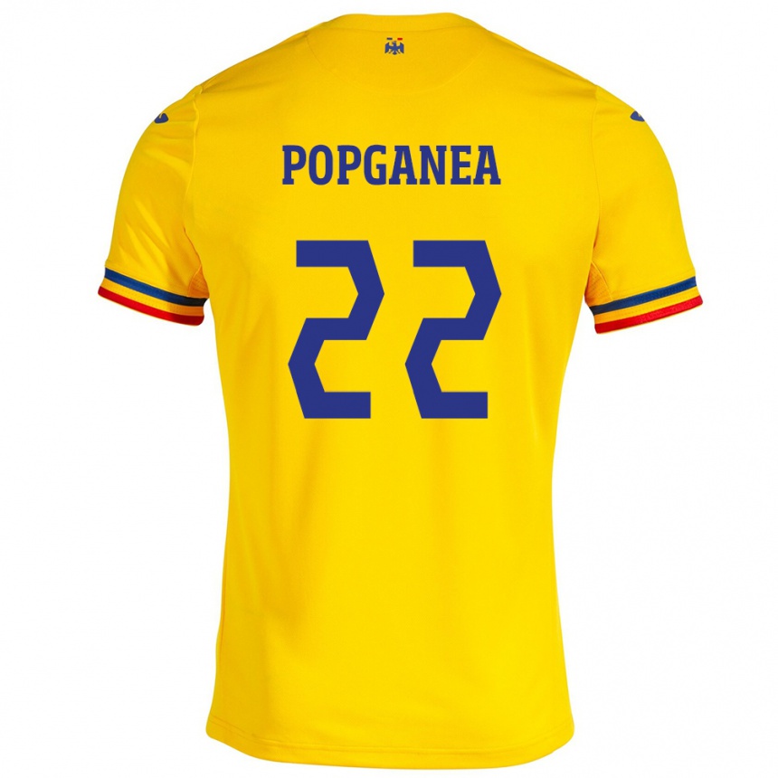 Niño Fútbol Camiseta Rumania Mirela Pop-Ganea #22 Amarillo 1ª Equipación 24-26 México