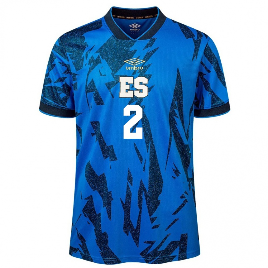 Niño Fútbol Camiseta El Salvador Alejandro Serrano #2 Azul 1ª Equipación 24-26 México