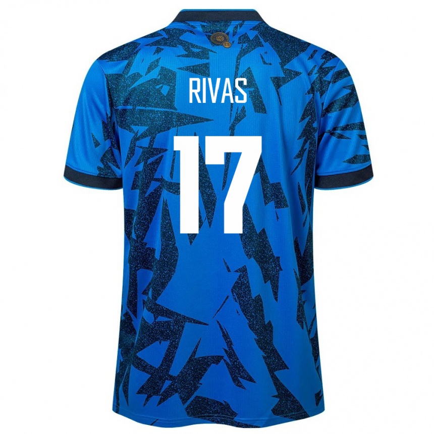 Niño Fútbol Camiseta El Salvador Eduardo Rivas #17 Azul 1ª Equipación 24-26 México