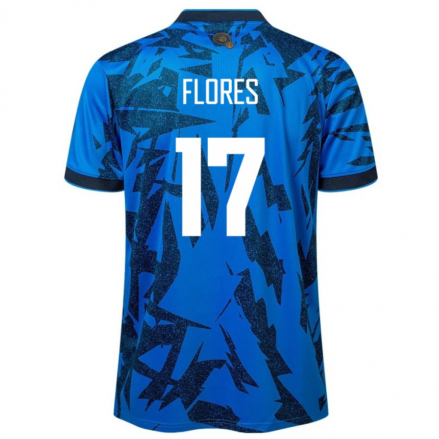 Niño Fútbol Camiseta El Salvador Diego Flores #17 Azul 1ª Equipación 24-26 México