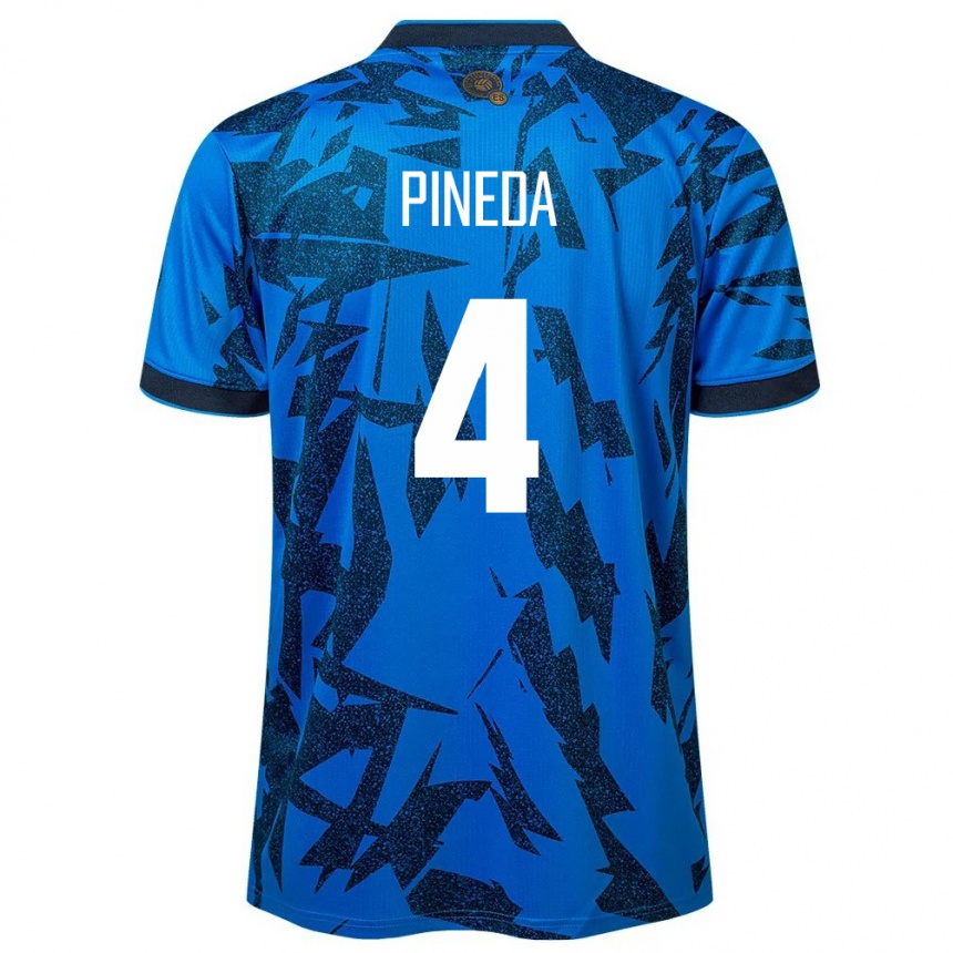 Niño Fútbol Camiseta El Salvador Wálter Pineda #4 Azul 1ª Equipación 24-26 México