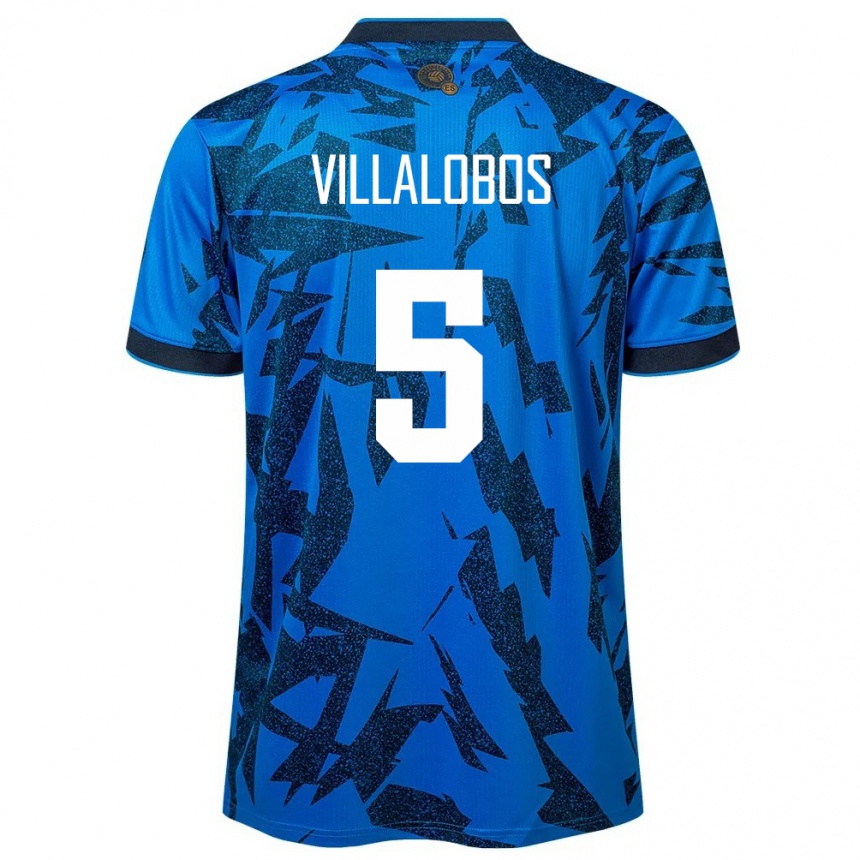 Niño Fútbol Camiseta El Salvador Kristian Villalobos #5 Azul 1ª Equipación 24-26 México