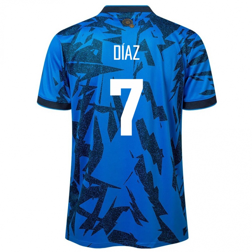 Niño Fútbol Camiseta El Salvador Nelson Díaz #7 Azul 1ª Equipación 24-26 México