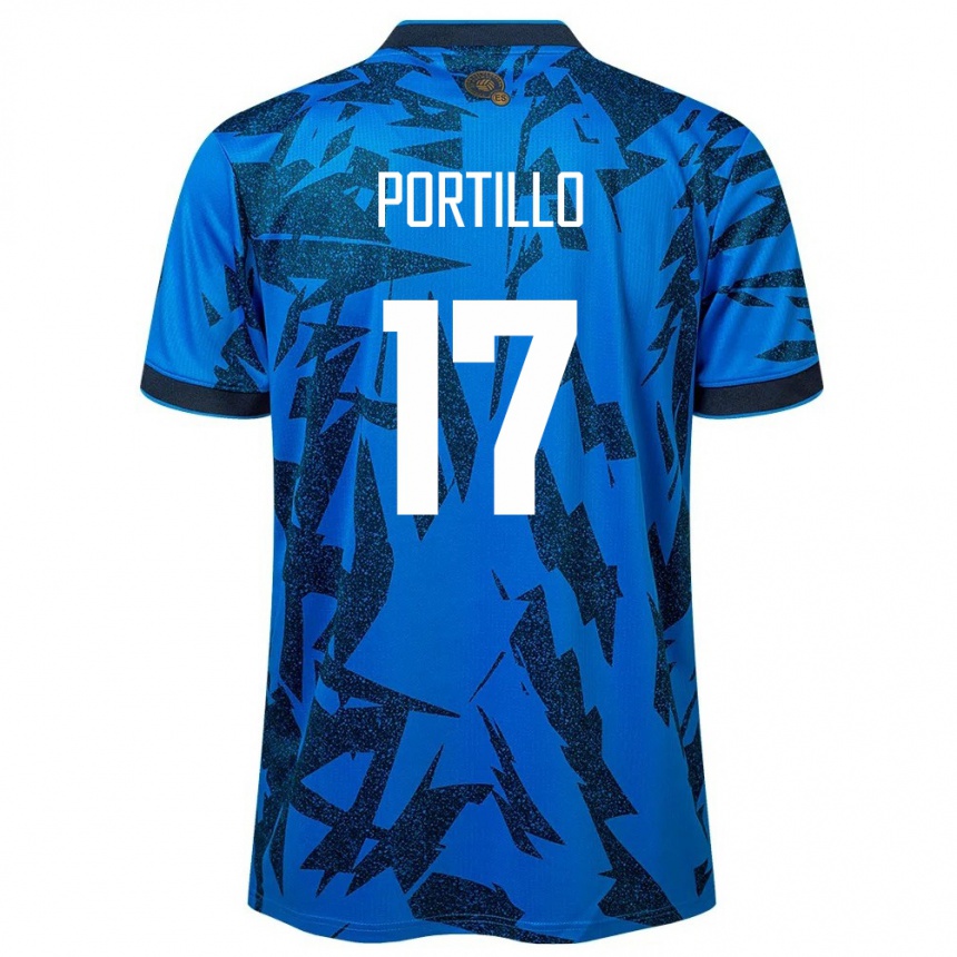 Niño Fútbol Camiseta El Salvador Anderson Portillo #17 Azul 1ª Equipación 24-26 México