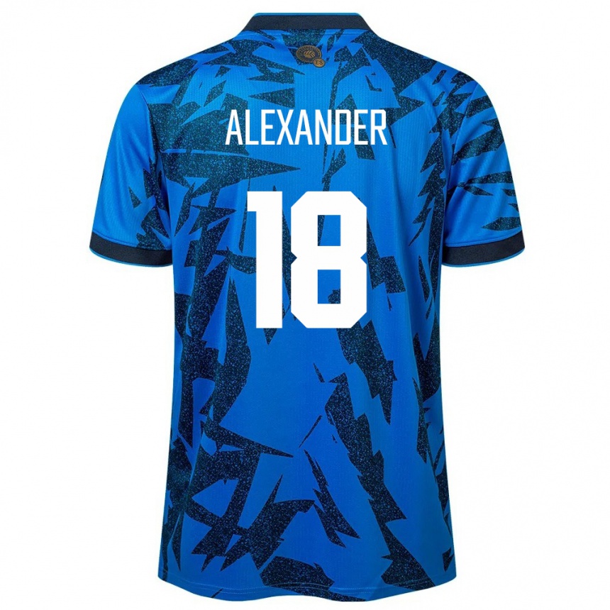 Niño Fútbol Camiseta El Salvador Alexander Aguilar #18 Azul 1ª Equipación 24-26 México