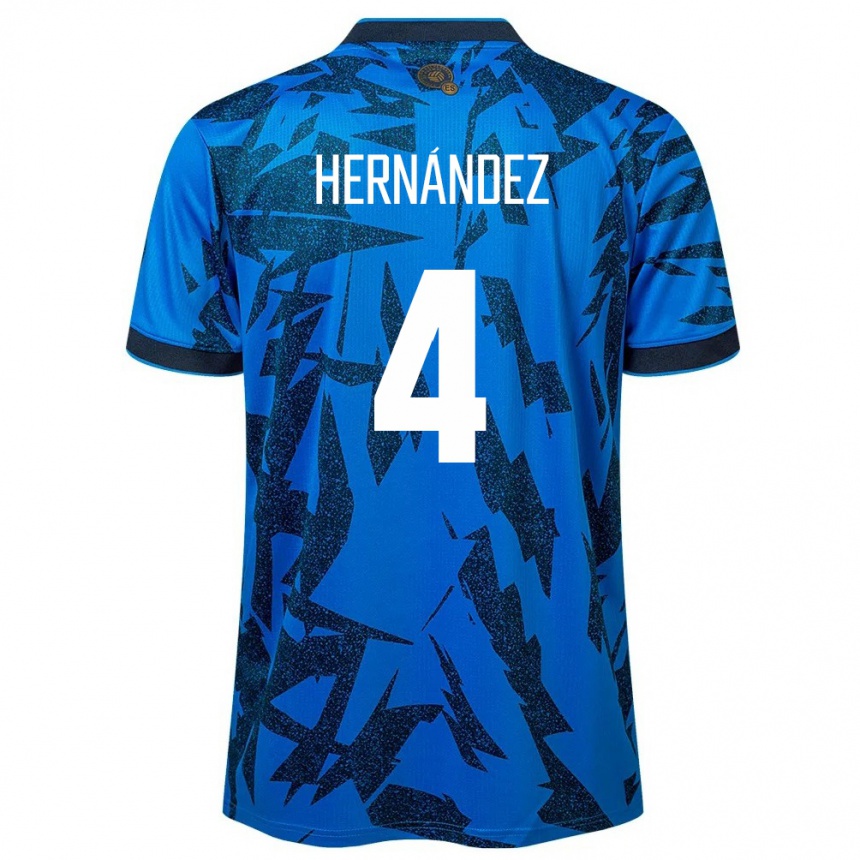 Niño Fútbol Camiseta El Salvador Elaily Hernández #4 Azul 1ª Equipación 24-26 México