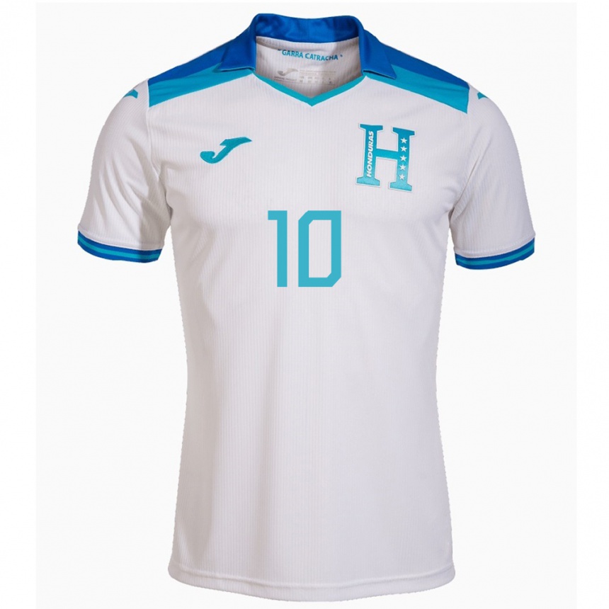 Niño Fútbol Camiseta Honduras Antony García #10 Blanco 1ª Equipación 24-26 México