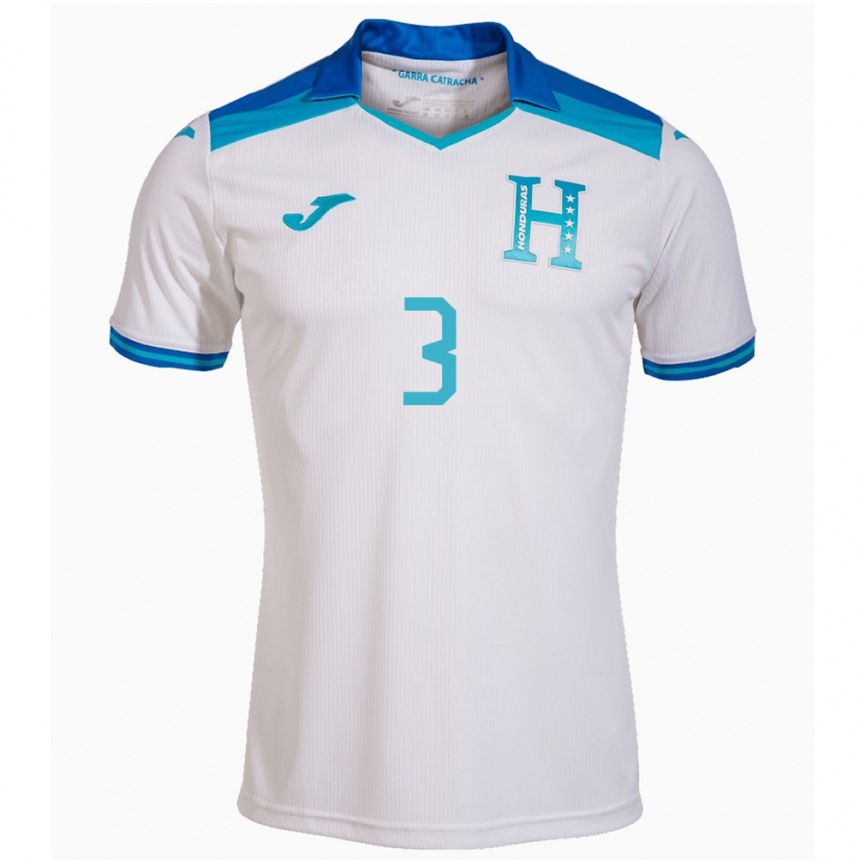 Niño Fútbol Camiseta Honduras Marcelo Santos #3 Blanco 1ª Equipación 24-26 México