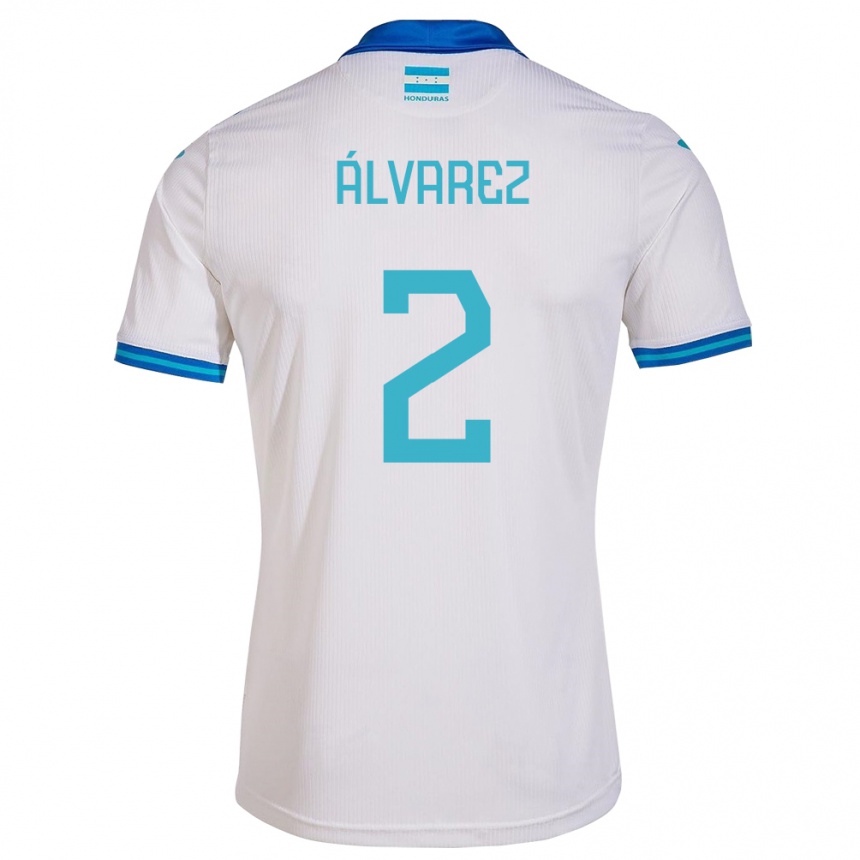 Niño Fútbol Camiseta Honduras Kevin Álvarez #2 Blanco 1ª Equipación 24-26 México