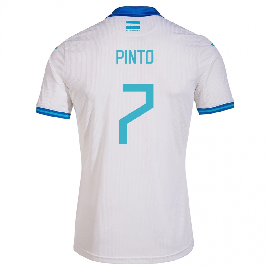 Niño Fútbol Camiseta Honduras José Pinto #7 Blanco 1ª Equipación 24-26 México