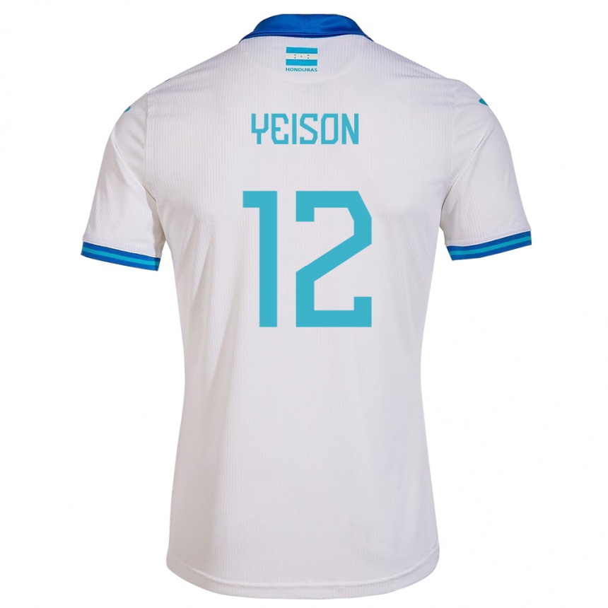 Niño Fútbol Camiseta Honduras Yeison Mejía #12 Blanco 1ª Equipación 24-26 México