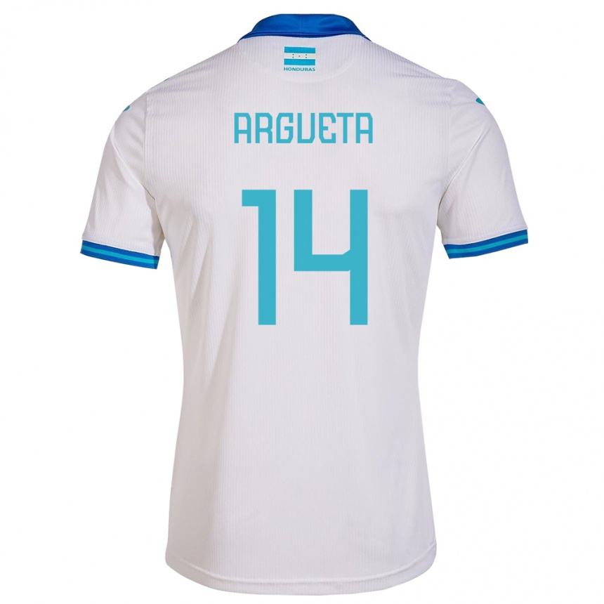 Niño Fútbol Camiseta Honduras Carlos Argueta #14 Blanco 1ª Equipación 24-26 México