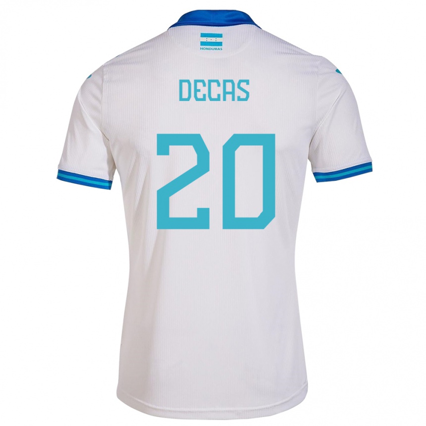 Niño Fútbol Camiseta Honduras Wesly Decas #20 Blanco 1ª Equipación 24-26 México