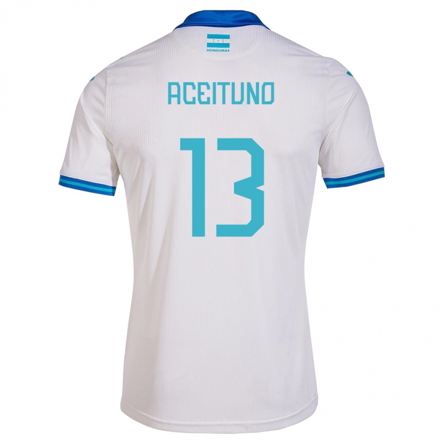 Niño Fútbol Camiseta Honduras Marco Aceituno #13 Blanco 1ª Equipación 24-26 México