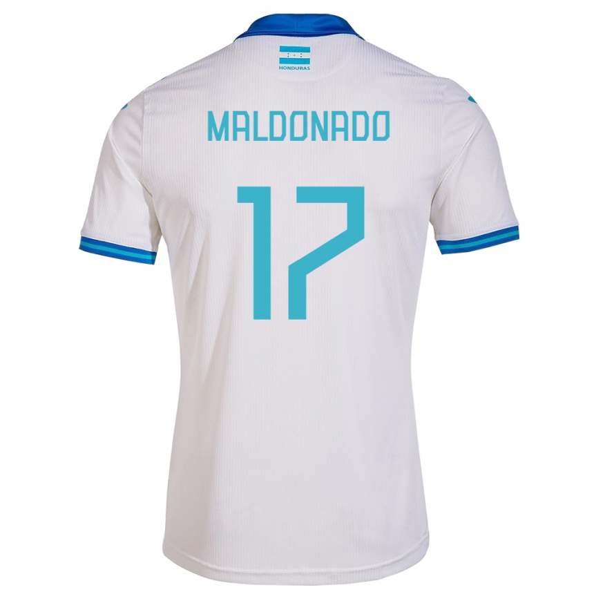 Niño Fútbol Camiseta Honduras Axel Maldonado #17 Blanco 1ª Equipación 24-26 México