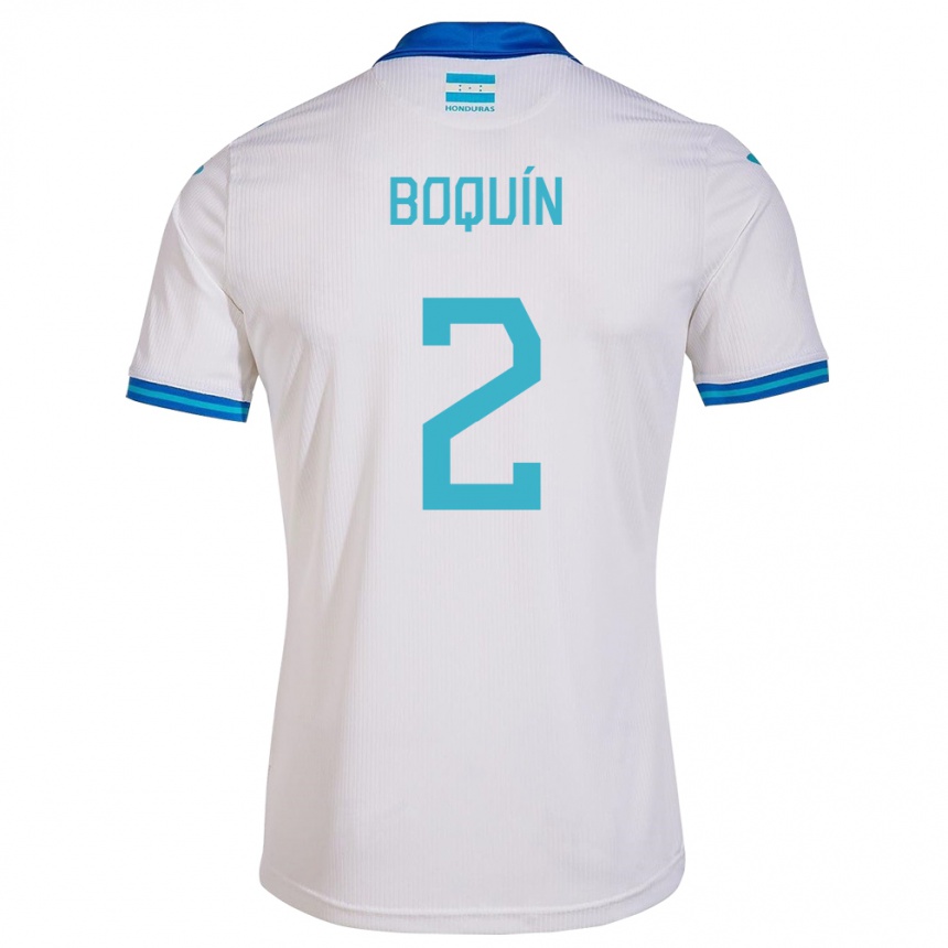 Niño Fútbol Camiseta Honduras Stiven Boquín #2 Blanco 1ª Equipación 24-26 México