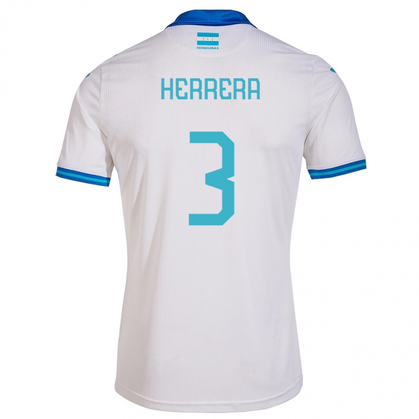 Niño Fútbol Camiseta Honduras David Herrera #3 Blanco 1ª Equipación 24-26 México