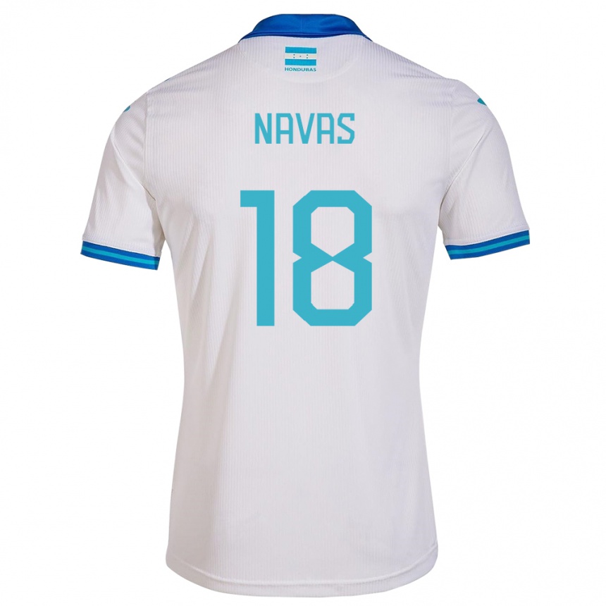 Niño Fútbol Camiseta Honduras Johan Navas #18 Blanco 1ª Equipación 24-26 México