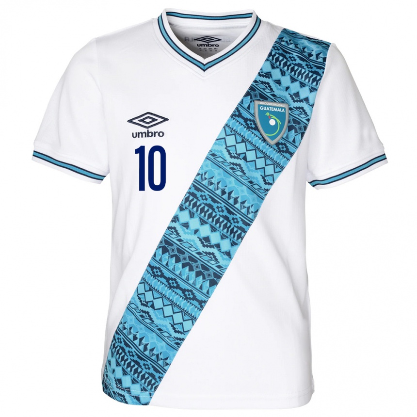 Niño Fútbol Camiseta Guatemala José Ochoa #10 Blanco 1ª Equipación 24-26 México