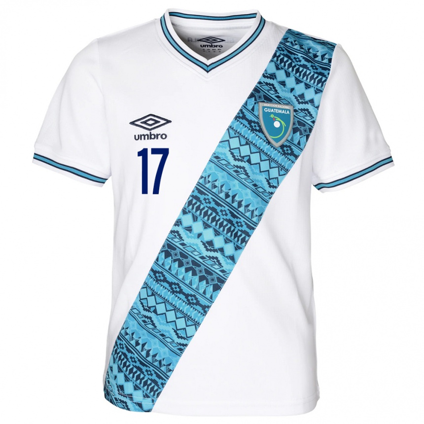 Niño Fútbol Camiseta Guatemala Sandra Ovando #17 Blanco 1ª Equipación 24-26 México