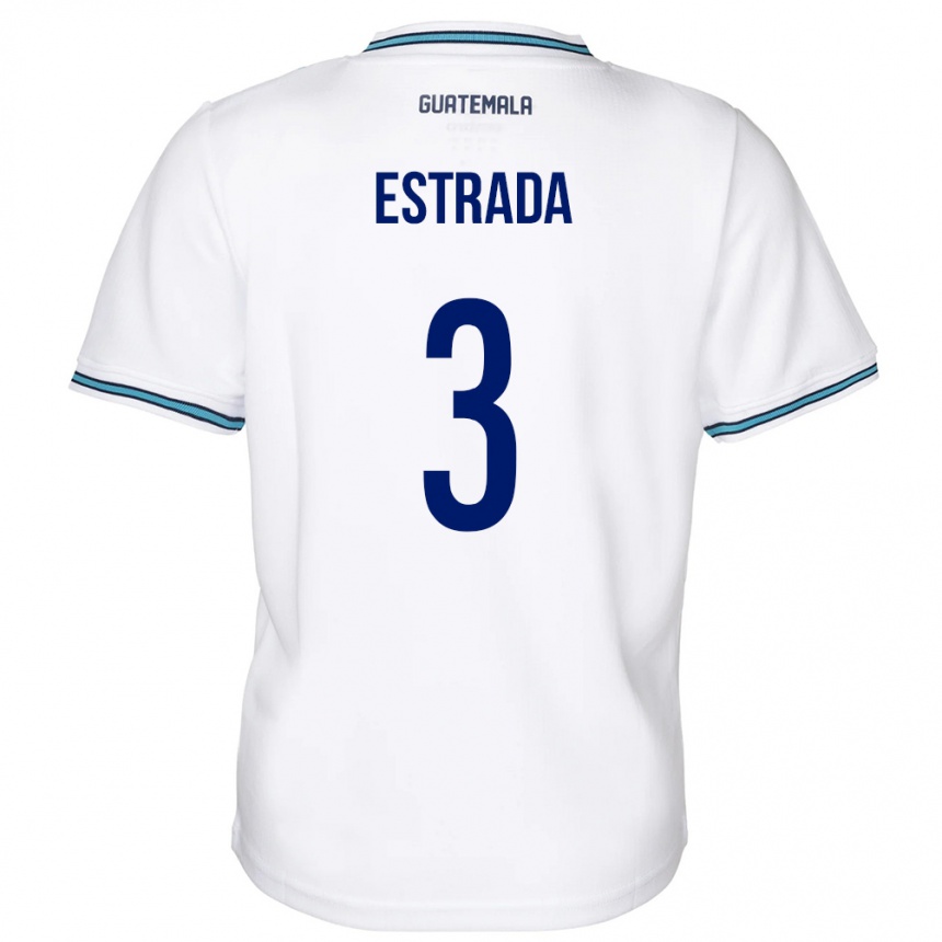 Niño Fútbol Camiseta Guatemala Carlos Estrada #3 Blanco 1ª Equipación 24-26 México