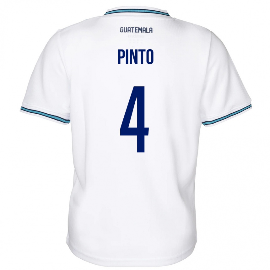 Niño Fútbol Camiseta Guatemala José Carlos Pinto #4 Blanco 1ª Equipación 24-26 México