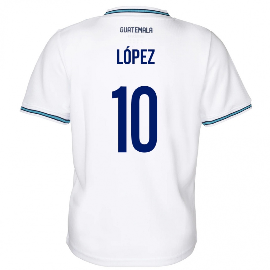 Niño Fútbol Camiseta Guatemala Antonio López #10 Blanco 1ª Equipación 24-26 México