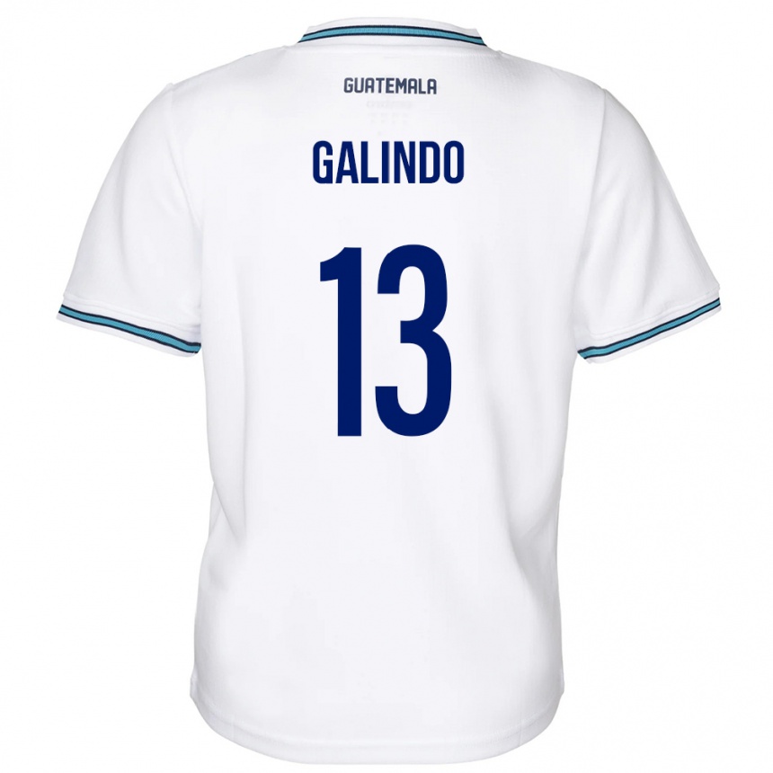 Niño Fútbol Camiseta Guatemala Alejandro Galindo #13 Blanco 1ª Equipación 24-26 México