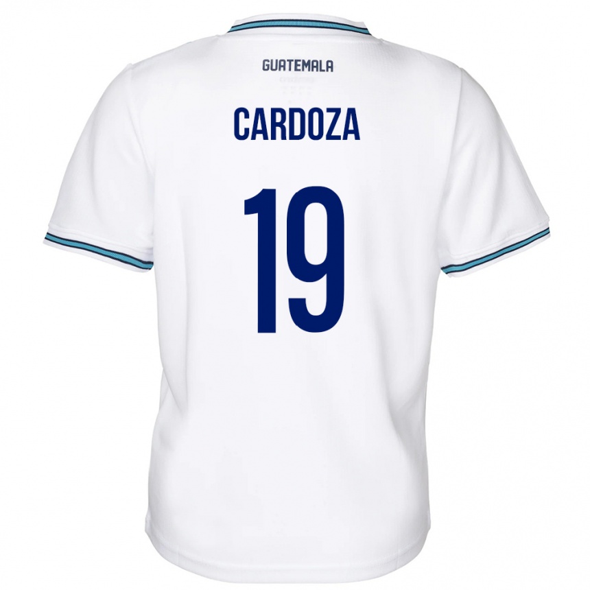 Niño Fútbol Camiseta Guatemala Elmer Cardoza #19 Blanco 1ª Equipación 24-26 México