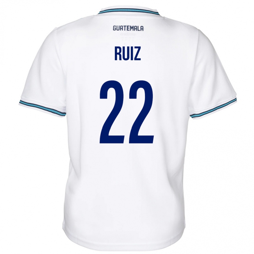 Niño Fútbol Camiseta Guatemala Kevin Ruiz #22 Blanco 1ª Equipación 24-26 México