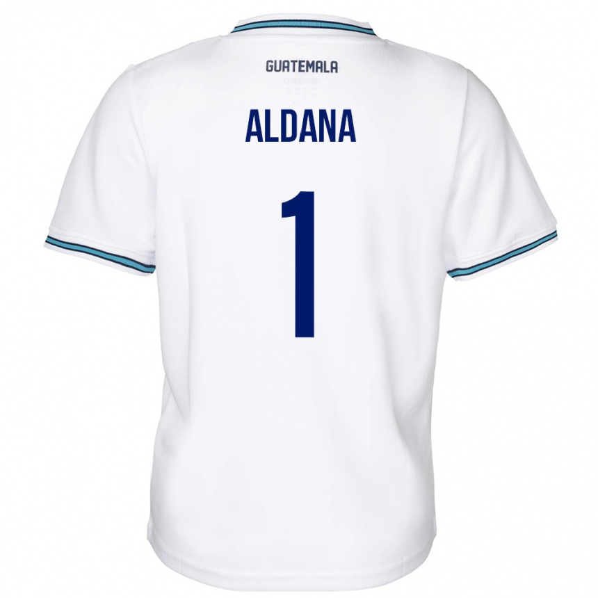 Niño Fútbol Camiseta Guatemala David Aldana #1 Blanco 1ª Equipación 24-26 México