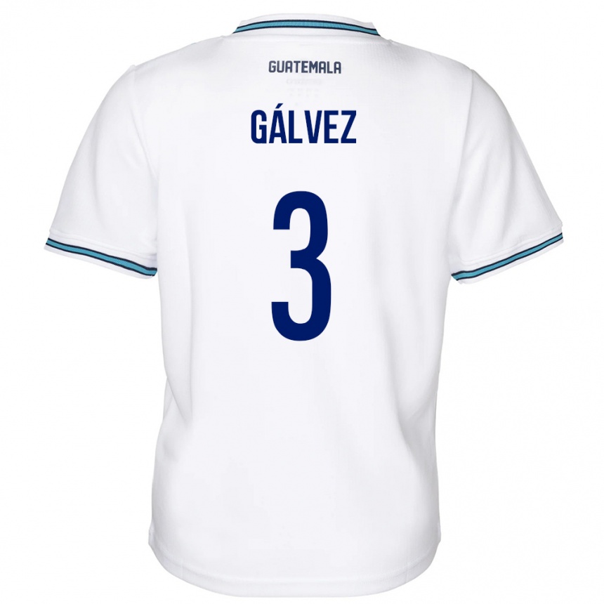 Niño Fútbol Camiseta Guatemala Fredy Gálvez #3 Blanco 1ª Equipación 24-26 México