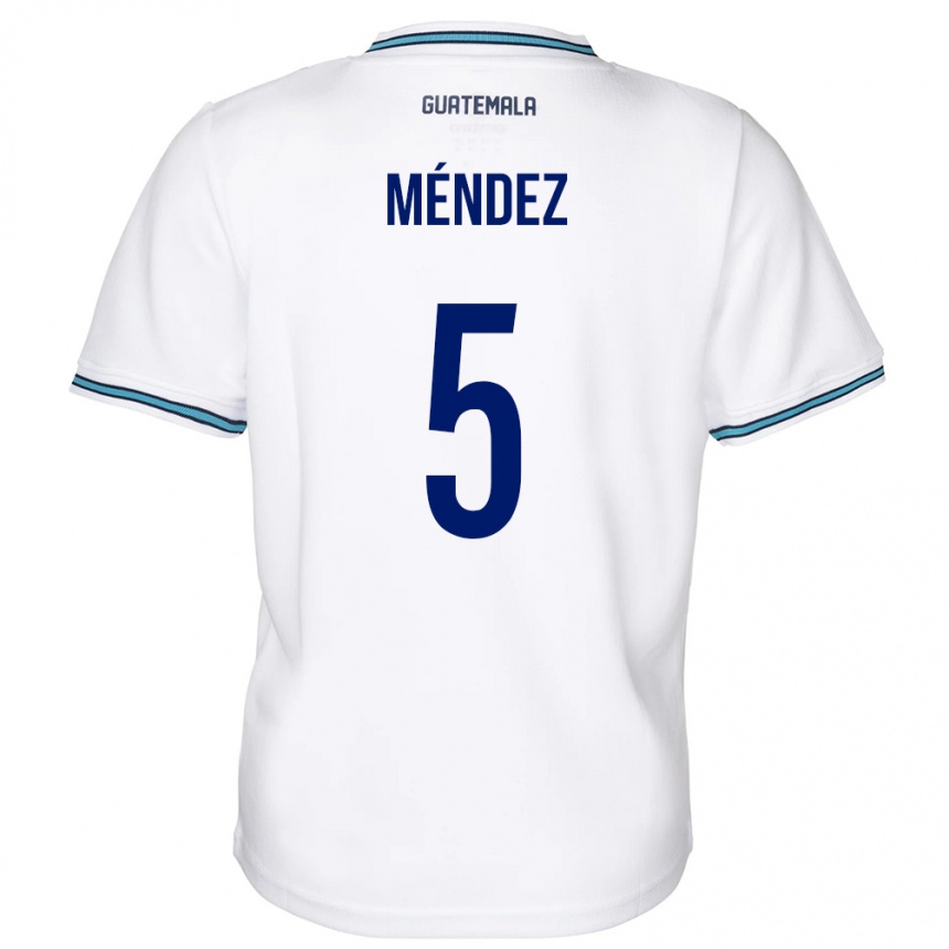 Niño Fútbol Camiseta Guatemala Diego Méndez #5 Blanco 1ª Equipación 24-26 México