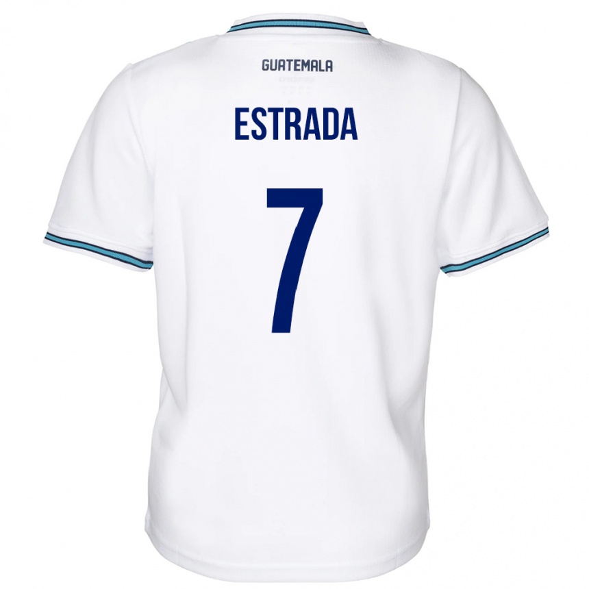 Niño Fútbol Camiseta Guatemala Javier Estrada #7 Blanco 1ª Equipación 24-26 México