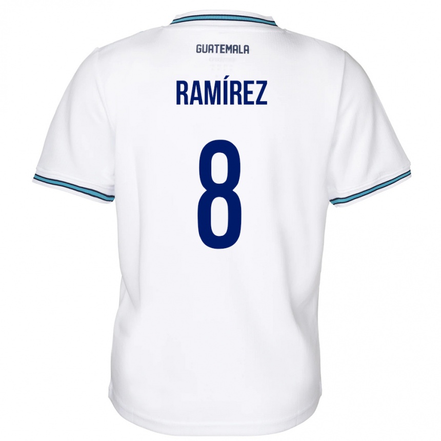 Niño Fútbol Camiseta Guatemala Dennis Ramírez #8 Blanco 1ª Equipación 24-26 México