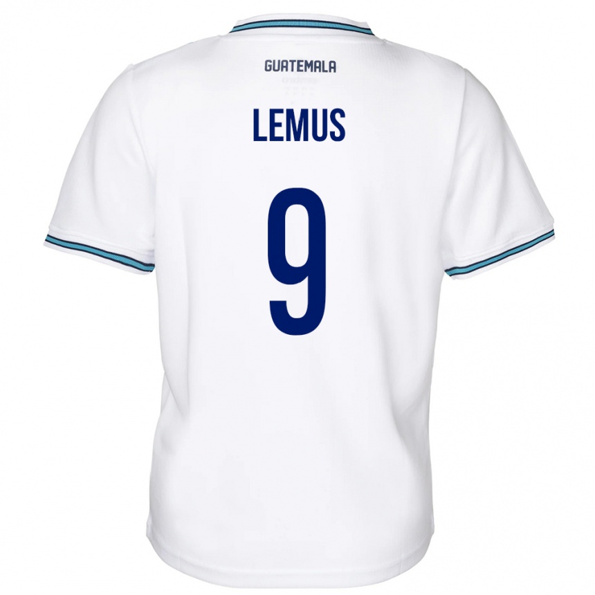 Niño Fútbol Camiseta Guatemala Erick Lemus #9 Blanco 1ª Equipación 24-26 México