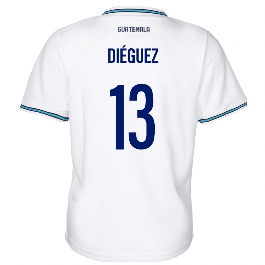 Niño Fútbol Camiseta Guatemala Jonathan Diéguez #13 Blanco 1ª Equipación 24-26 México